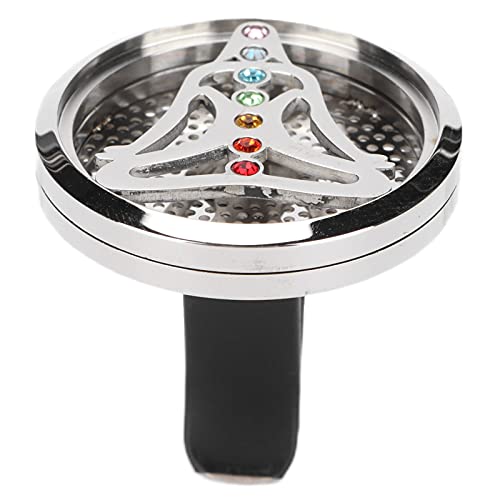 Car Diffusers Vent Clip, Essential Oil Fragrance Air Freshener Stainless Steel Air Freshener Aromatherapy Diffuser Vent Clip Locket with 4 Cotton Pads for Decor Defusers Scent Home(03)