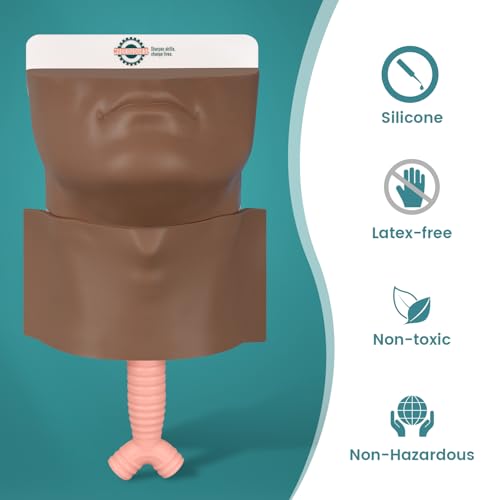 Image of Cricothyrotomy Task Trainer, Cricothyrotomy Simulator Cricothyrotomy and Tracheostomy Trainer - Dark Skin