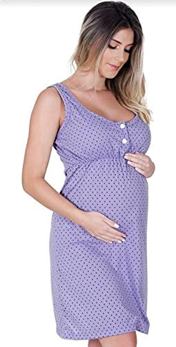 Camisola AR Amamentação Gestante Confortável (Rosa, G)