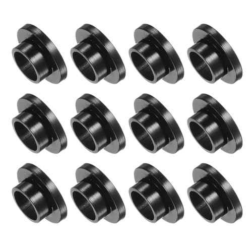 Kozelo 12 Stück Nylon-Flanschbuchsen [8,2 mm Bohrung x 10 mm Außendurchmesser x 6 mm Länge] Nylon-Kunststoffbuchsen für Welle, schwarz