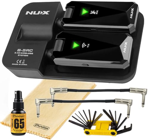 Sistema Inalámbrico para Guitarra NUX B-5RC de 2,4 GHz: Transmisor y Receptor con Emparejamiento Automático, Función Silencio, Estuche de Carga, Cable, Pulimento y Kit de Herramientas miniatura 1