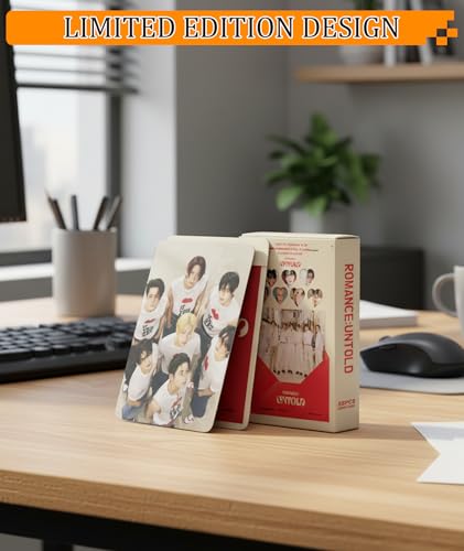 Image of 55pcs Boy Band Collectible Photo Cards, Enhypen Photocards,Card Set Limited Edition Music Merch, Display Gift for Album Collectors (White)