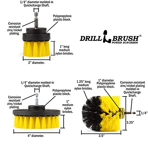 Image of Drill Brush Attachment - Toilet Brush Cleaning Supplies - Grout Cleaner | Drillbrush Power Scrubber Brush Set - Grout Brush Drill Attachment - Drill Scrubber Attachment - Bathroom Cleaner Scrub Brush