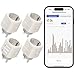 Produktbild WLAN Steckdose Funktioniert mit Apple HomeKit, Smart Steckdose mit Sprachsteuerung und Fernsteuerung, WiFi Steckdose mit Zeitschaltuhr, Kompatibel mit Alexa, Google Home, 4er Pack,Nur 2.4Ghz,10A
