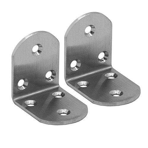 tumundo Corner Brace Plateado Angulo Recto Reparación Conjunto Perforada Acero Soporte en Forma De L Brace Fijaciones, Modelo:2 piezas - 50mm x 50mm