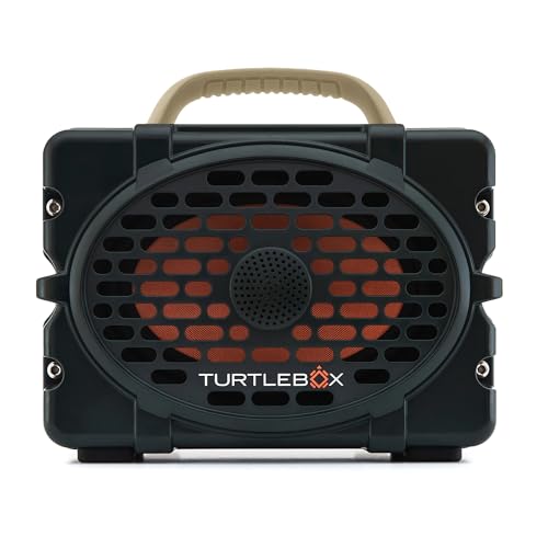 Image of Turtlebox Original Gen 3: Portable Outdoor Bluetooth Speaker - Ultra-Loud (120dB), Waterproof (IP67), Rugged, Impact-Resistant, 3-Day Battery | Party Mode: Unlimited Pairing Stereo, Green /Tan