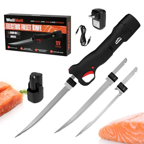 Fillet Knife - Electric Fillet Knife for Fish, Cordless Electric Knifes with Safe Lock, Non-Slip Grip Handle with 1 battery and 7"+9" blade image 9