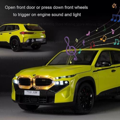 Image of 1:24 B-M-W XM Diecast Metal Pull Back Car with 6 Openable Doors with Sound and Light Toy Decoration car Best Gift Toys for Kids (1:24 B-M-W XM - Green)