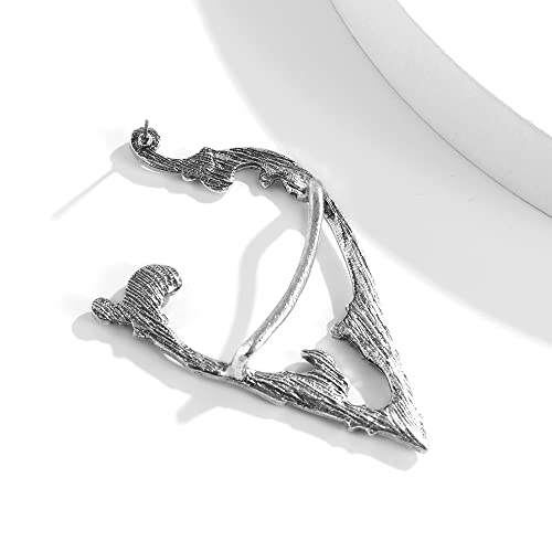 Wiwpar A Pair Of Silver Ear Cuffs For Halloween Easter Elf Cosplay Jewelry Trendy Gothic Elf Clip Pierced Earrings For Women Teen Girls (Retro Silver) #TOP4