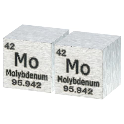 Image of uxcell 2 Pcs Molybdenum Cube, 0.39 Inch High Density Metal Element Cube Metal Density Cube for Chemical Elements Collection Science Education Experiment Application, Silver
