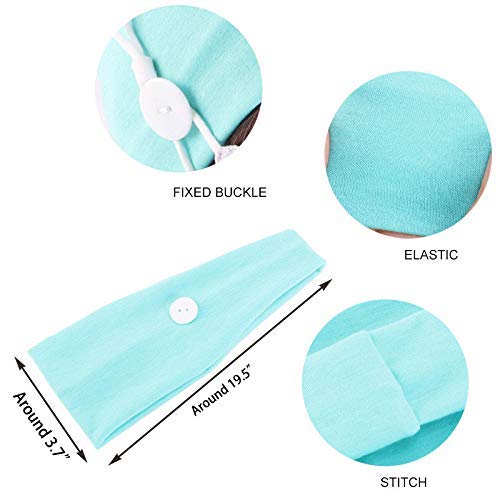 CÉLLOT 12 Pack Boho Button Headband Wide Stretchy Daily Use Knotted Headwear Sport Athletic Yoga Gym Hair Accessories for Women and Girls