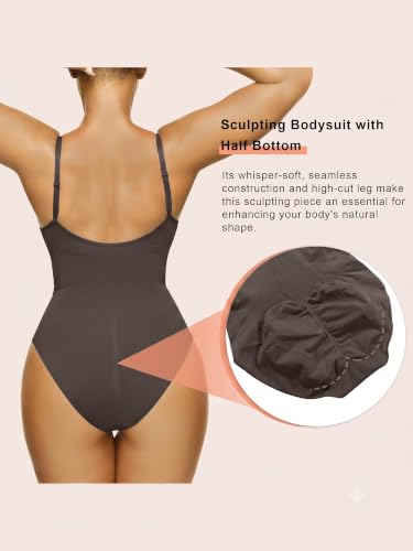Image of SHAPERX Women's Shapewear Bodysuit Tummy Control Body Shaper Waist Snatching Seamless Brief Body Suit