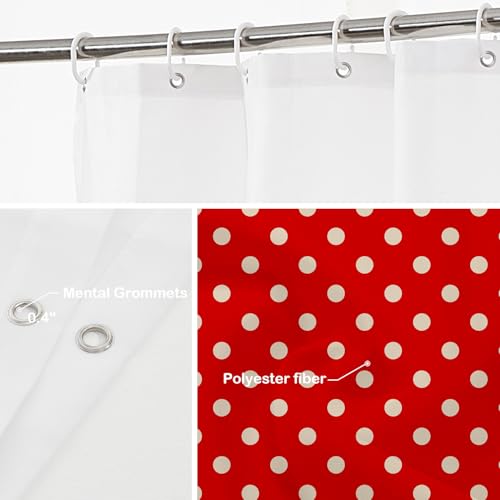 Rideau de douche rétro rose Batmerry en polyester imperméable pour baignoire