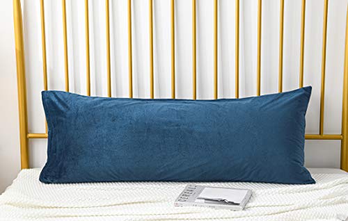 Uwkcy Velvet Body Pillow Cover/Case Pillowcase With Hidden Zipper, Soft And Cozy, Zippered Plush Fluffy Flannel Body Pillow Case (20 X 54 Inch, Royal Blue, 1-Piece) #TOP1