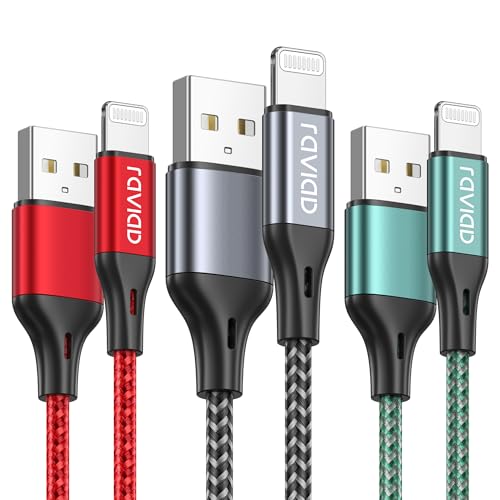RAVIAD iPhone Ladekabel, Lightning Kabel [3Pack 2M] Ladekabel iPhone Schnellladekabel MFi Zertifiziert USB Lightning LadeKabel für iPhone 14 13 12 11 Pro Max Mini XR XS X 8 7 6 6s Plus 5 SE