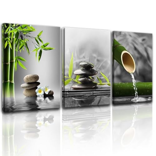 Yxbhhym- Bathroom wall art Black and White Gray Green Room