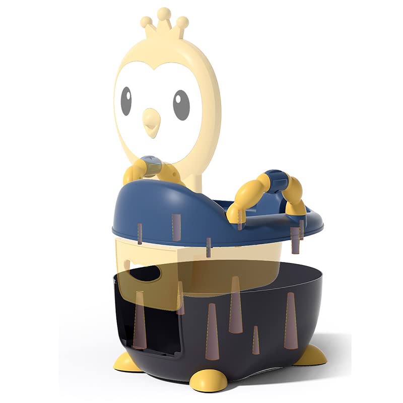 EMUKOEP Sedile WC per Bambini Cuscino Moderno Sedile Vasino Sicuro con Comodo Design Push and Pull del Cassetto (Giallo e Blu)