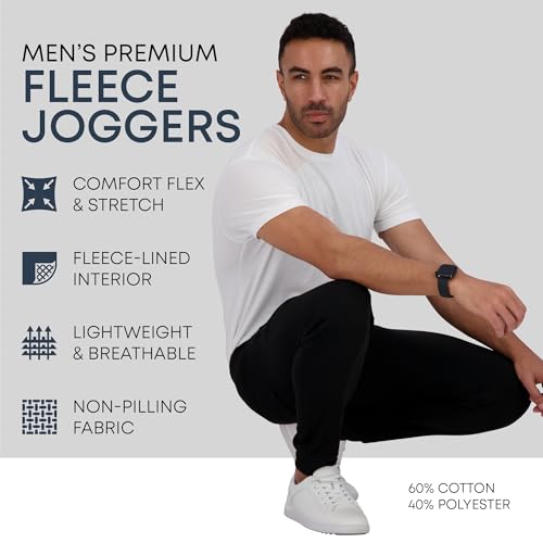 Fleece Mens Joggers with Zipper Pockets, Mens Sweatpants, Workout Sweats for Men S-3XL4