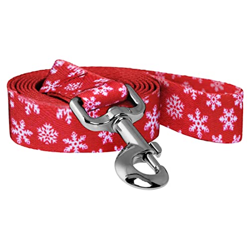 Native Pup Christmas Dog Leash (Christmas Red Snowflakes)