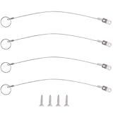 4 Pcs Full 316 Stainless Steel Lanyard Cable w&apos; Drop Cam & Quick Release Ring Prevents Loss&comma; Plastic Coating Tether Length 12"&comma; Free Installation Screws