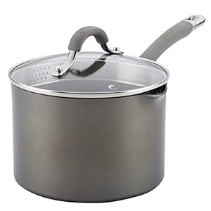   Circulon-84567-3-QtCovered-Straining-Pour-Spouts-Hard-Anodized-Aluminum-Saucepan-3-quart-Oyster-Gray