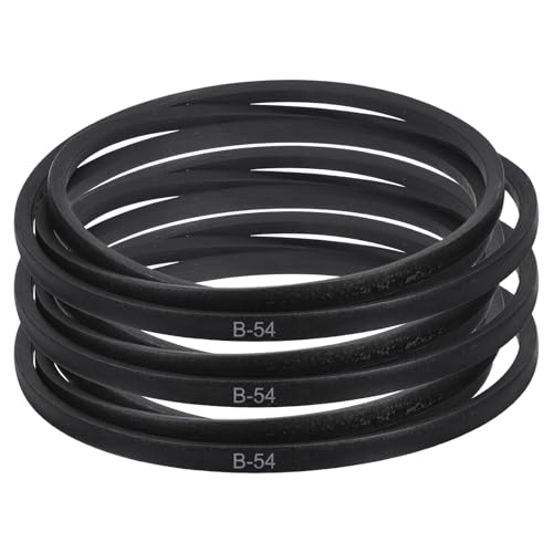 Image of uxcell 3 Pack B54 Classic Wrapped V-Belt, 57 inch Outside Circumference Wrapped Industrial Rubber V-Belt B Profile V-Belt for Industrial Machinery Equipment, Black