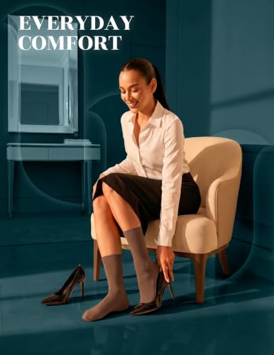 Image of Hugh Ugoli Womens Thin Soft Bamboo Dress Socks, Business, Crew, 3-6 Pairs