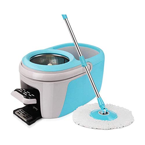 CAZARU Système de Nettoyage de Sol en Microfibre Spin Mop et Seau, pour la Cuisine à Domicile et Toutes Les Surfaces de Sol