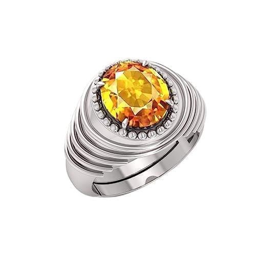 Saphir jaune bague originale en argent sterling, le cadeau mixte idéal pour célébrer un moment