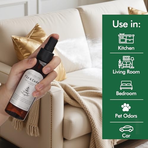 Image of Fir & Cedar Room Spray, Concentrated Room Spray for Home Fragrance, Long Lasting Air Fresheners for Home, Bedding, Fabrics, Odor Eliminator, 8.12 fl oz
