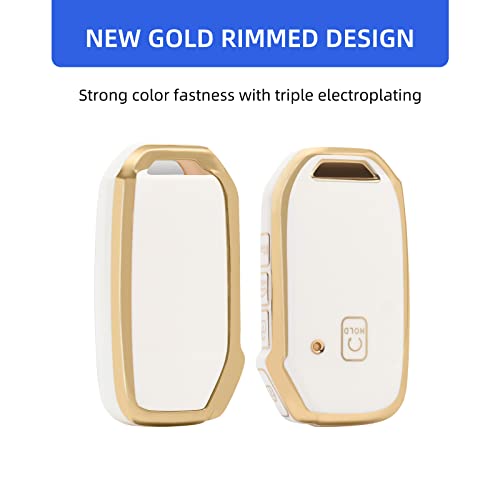 Funda para llave Kia de diseño premium blanco para protector inteligente 4