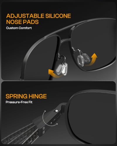Image of DUCO Aviator Sunglasses for Men Women Carbon Fiber Polarized Sunglasses Men UV Protection for Driving Golf Fishing 3051