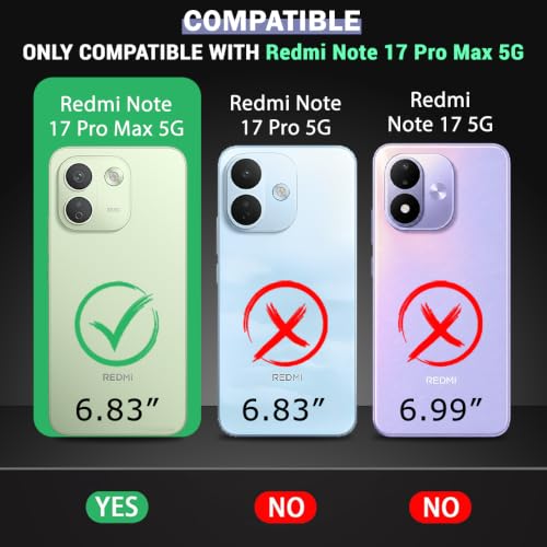 Image of TheGiftKart Tough Armor Bumper Back Cover Case for Redmi Note 17 Pro Max 5G | Sliding Camera Cover, Kickstand & Ring Holder | 360 Degree Protection Back Cover Case (PC & TPU, Black)