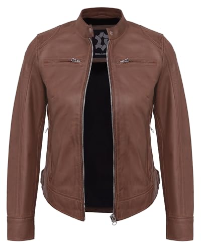 Womens Leather Jacket - Stylish Cafe Racer Real Lambskin Motorcycle Leather Jackets For Women2