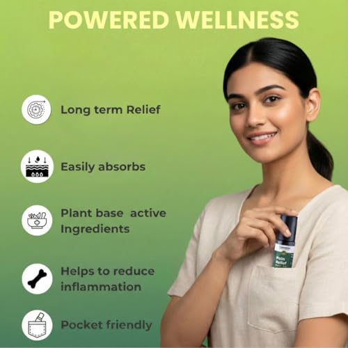 Image of Pain Relief Roll On 30ml, Pack of 3, Herbal Joint and Body Pain Reliever with Hemp Seed Oil