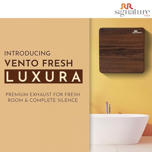 Image of RR Signature Vento Fresh Luxura 150 mm Exhaust Fan For Kitchen, Bathroom | Silent, Compact Design, Easy Install | Thermal Fuse | High Speed 100% Powerful Copper Motor | 2 Year Warranty [Wood Finish]