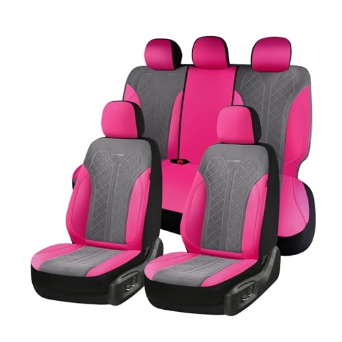 Image of Coverado Car Seat Covers Full Set, Leather Seat Covers, Rose Automotive Protectors 5-Seat, Luxury Universal Fit Seat Covers for SUV, Truck, Sedan and Most Vehicles All-Weather