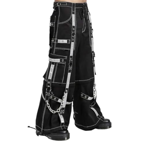 Gothic handmade Bondage Reflective Men Pant Alternative Punk Rock Trouser Pant Shorts