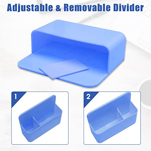 Catcan 2 Pack Magnetic Dry Erase Marker Holder, Magnetic Pencil Holder with 6 Pcs Magnetic Push Pins for School, Office, Home, Whiteboard, Fridge (Blue) - Thumbnail 4