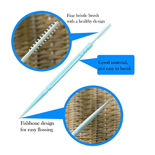 BSITSSS 200 Stück Interdentalbürsten, Zahnzwischenraumbürsten Extra Fein Zahnreinigung Zwischenräume, Weiche Silikon Adaptive Zahnstocher Tragbarer Zahnseide Stick Für Sanfte & Effiziente(Blau) – Bild 4