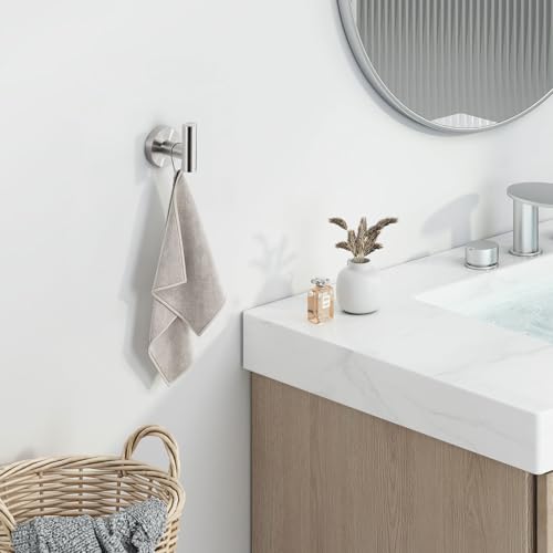 Image of Angle Simple Towel Hook for Bathroom, Robe Hook for Wall, Brushed Nickel