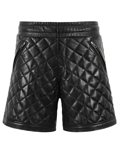 Shorts Negros Acolchados de Cuero para Hombre miniatura 1