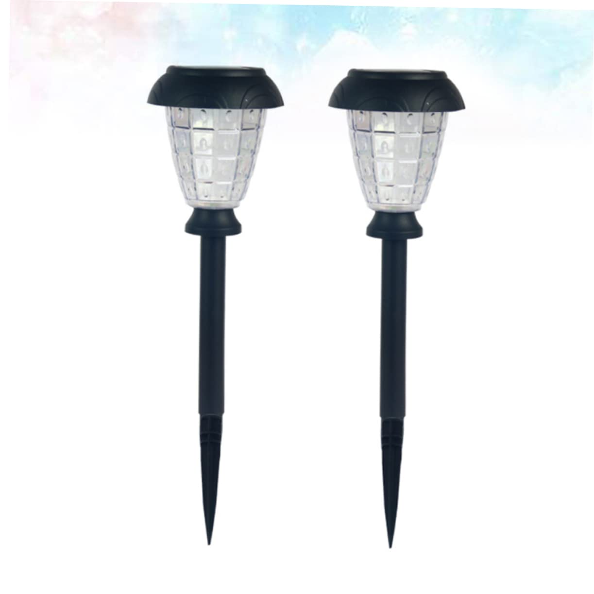 VILLCASE Solar Garden Lights 2 Pack Outdoor Led Ground Plug Lights Waterproof Landscape Lamp for Yard Courtyard Walkway