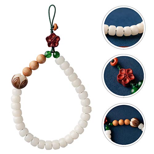 VILLCASE Encanto Do Telefone da Sorte Branco Jade Bodhi Lotus Chaveiro Enfeite de Suspensão Do Inter