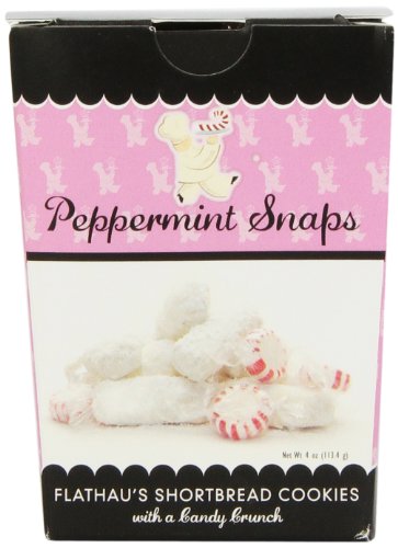 Flathau's Fine Foods Peppermint Snaps, 4-Ounce Boxes (Pack of 12)