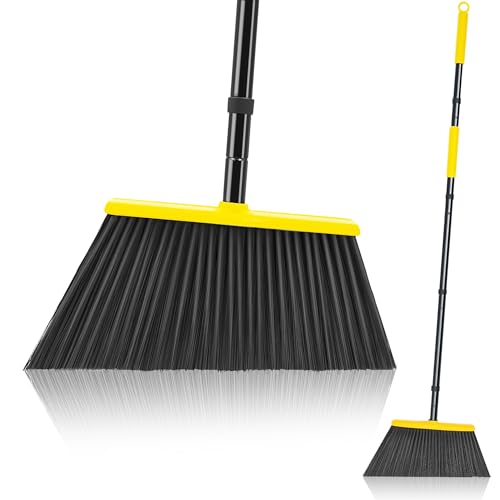 JEHONNほうき全長140cm 穂幅36cm 収納に便利 掃除道具 箒屋外 室内 長柄玄関 ホーム ショップ最適 黄色い