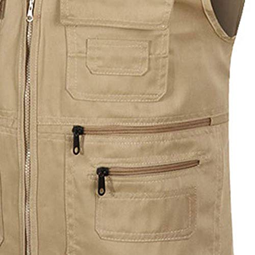 Work Vest for Men Loose Fit Casual Zipper Sleeveless Pockets Fishing Jackets Lightweight Hiking Summer Sports Coats4