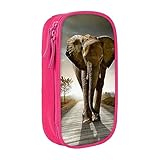 Praktische Konstruktion: Das Federmäppchen mit zwei Fächern enthält 2 Haupttaschen mit Reißverschluss und 1 Hauptfach ohne aufgesetzte Tasche. Ein weiteres Hauptfach mit 3 aufgesetzten Taschen und 5 Stiftfächern