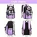 YWOIHL Cute Anime Style Backpack for Girls Cartoon Backpack for Teens Students Fashion School Bag with Pompom Charm (Black Purple)