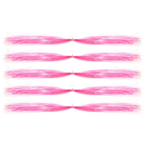 PATIKIL Crystal Flash Fly Fishing Line Fly Tying Material, 5Pcs 150 Strands Holographic Tinsel Dry Flies Decorating Accessories for Making Fishing Hook Lure Flies, Fluorescent Pink by PATIKIL - Used condition - US$6.51